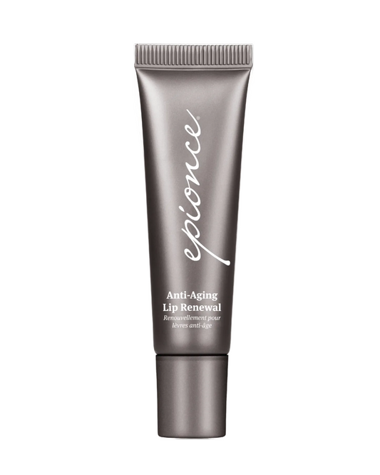 Epionce anti-aging lip renewal cream tube on a white background