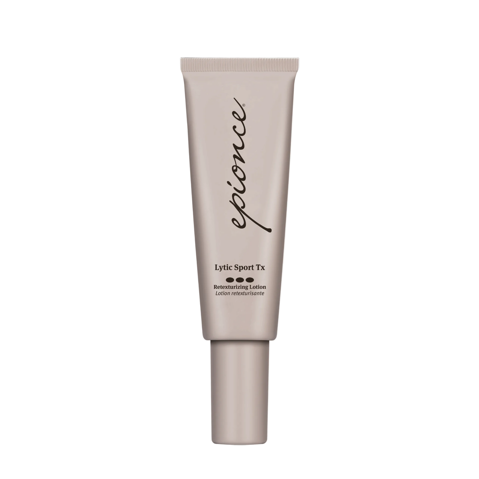 Epionce Lytic Sport TX Restoring Lotion tube on a white background